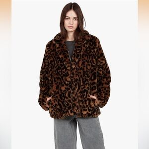 Volcom Stonewild Leopard Print Faux Fur Coat
